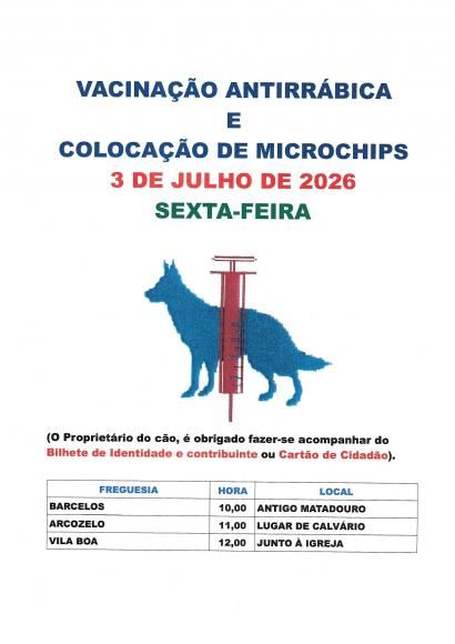 Vacina&ccedil;&atilde;o Antirr&aacute;bica e Coloca&ccedil;&atilde;o de Microchips - 2026